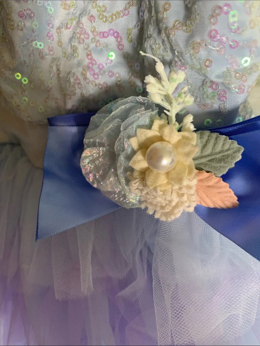 Weissman Girl Sequin Bodice Lavender and Light Blue Tulle Dance Costume XSC /4T
